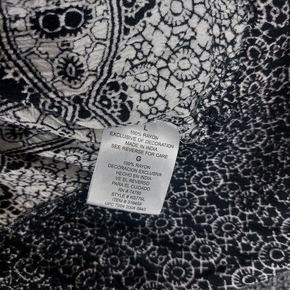 BILA WOMENS BLACK WHITE DRAWSTRING CROCHET NECKLINE MAXI DRESS SIZE LARGE - Picture 8 of 11